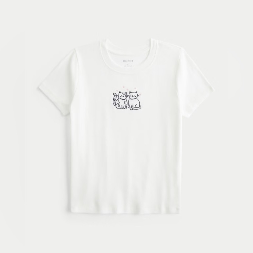 NWT Hollister cat graphic baby tee
